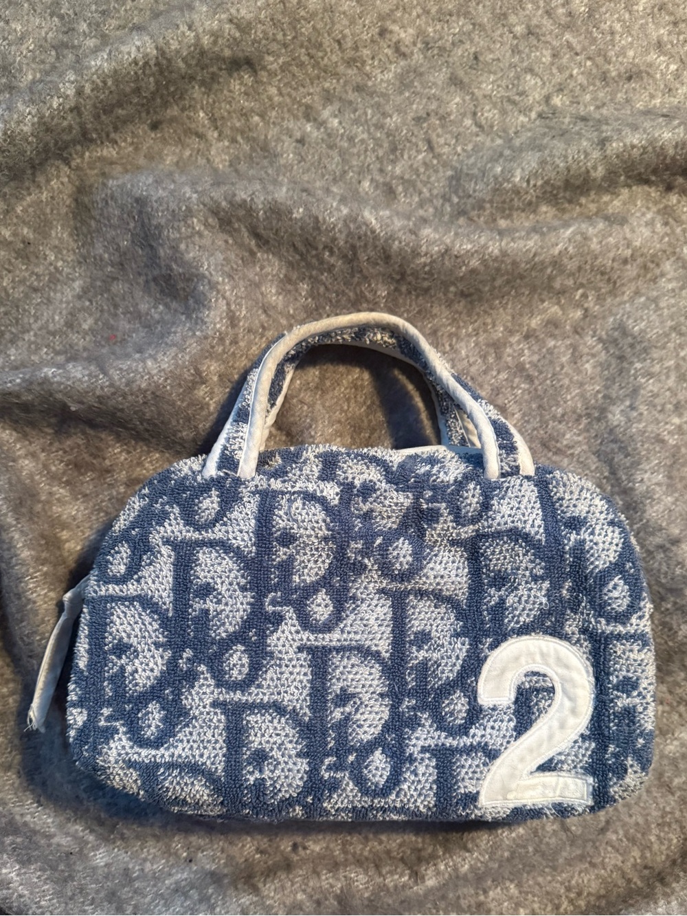 Christian Dior Trotter Handbag Pile Terry Cloth Pouch Mini Bag (Pre-owned)